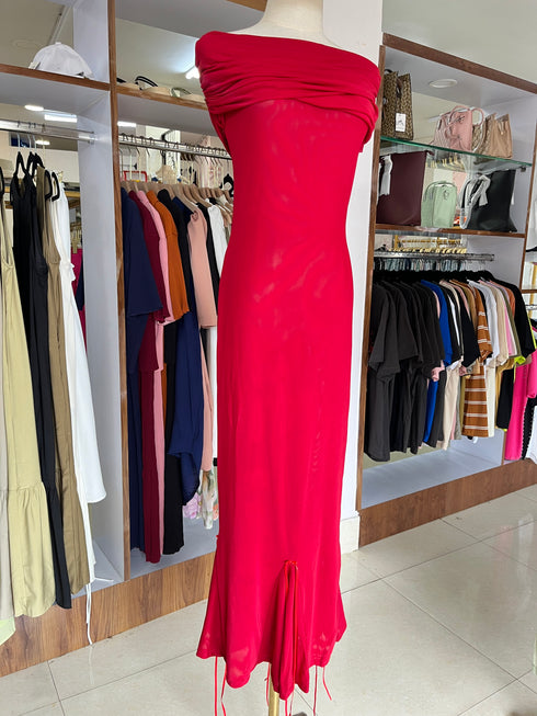 Women Mesh Bodycon Off-Shoulder Long Flare Dresses